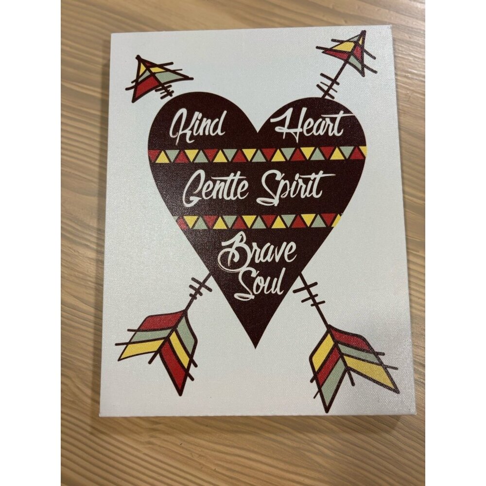 Heart And Arrow Wall Decor Gentle Kind Brave Soul Love Wall Art Canvas Cute